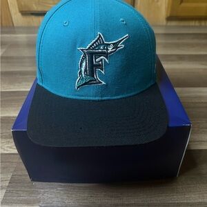 '47 Florida Marlins Teal & Black Snapback Hat MLB Major League Baseball Cap OSFA